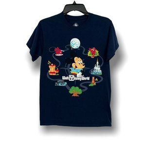 Walt Disney World Mickey Mouse Compass Disney Parks T-Shirt Tee Men’s Sz S Blue
